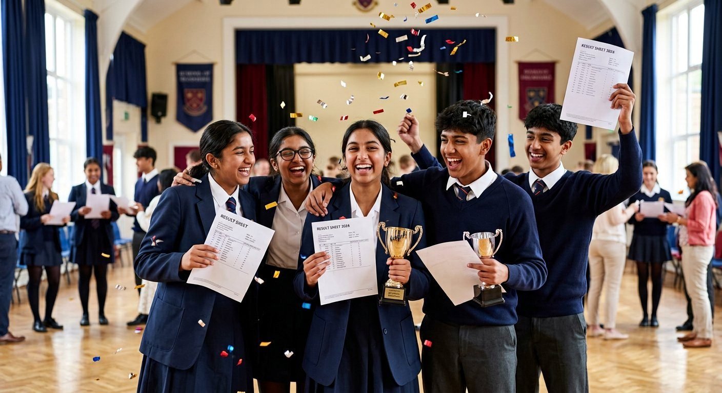 Students celebrating exam success at Engineers' Academy Panvel